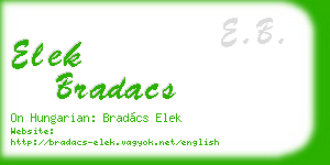 elek bradacs business card