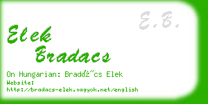 elek bradacs business card